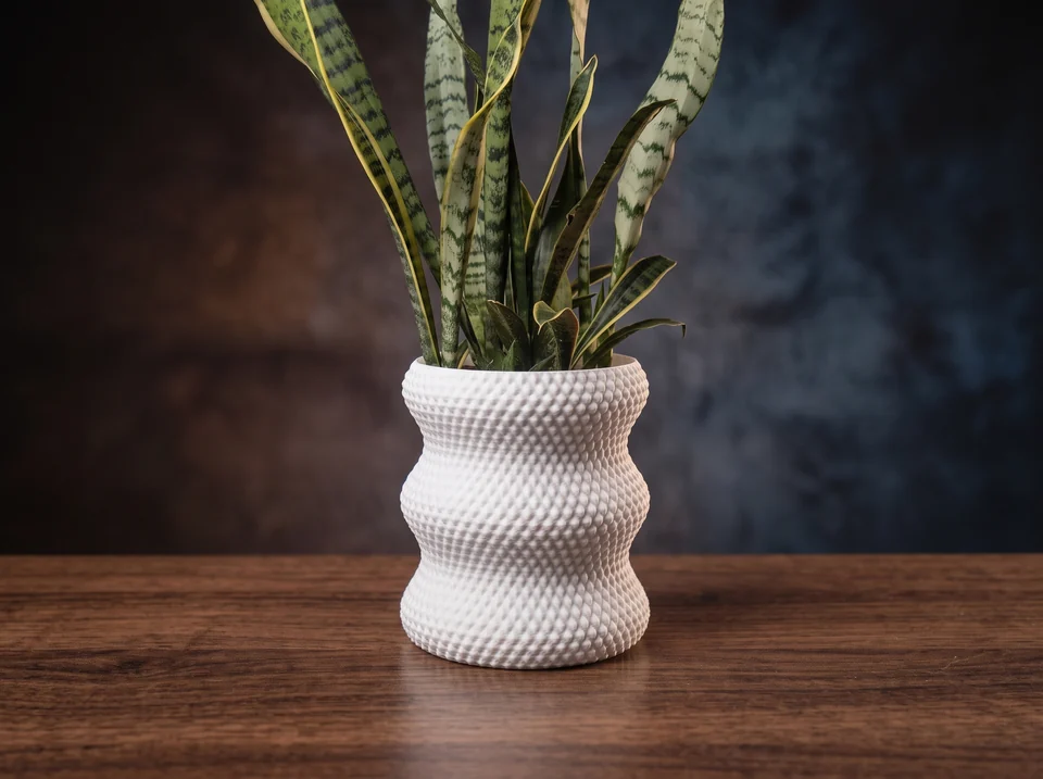 Vaso e cachepô com design geométrico em 3D